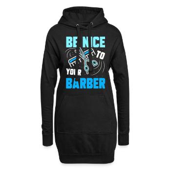 Soyez gentil avec votre barbier barbier profession de barbier - Sweat-shirt à capuche long Femme - noir - Devant
