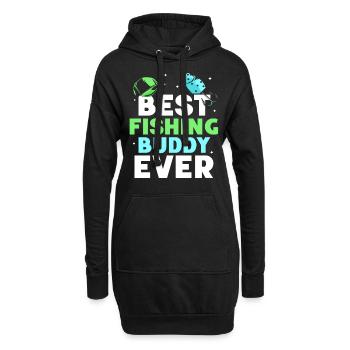Bester Angelkumpel Angelfreund Angeln Fischen - Hoodie-Kleid - Schwarz - Vorne