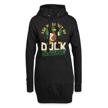 Ask Me About My Duck Disguise Duck Lover Rubber - Hoodie-Kleid - Schwarz - Vorne