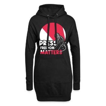 La liberté de la presse est importante - Sweat-shirt à capuche long Femme - noir - Devant