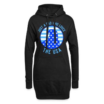 Seul un père qui aime les États-Unis États-Unis Amérique - Sweat-shirt à capuche long Femme - noir - Devant