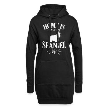 Home is where my Spaniel is Cockerspaniel Hund - Hoodie-Kleid - Schwarz - Vorne