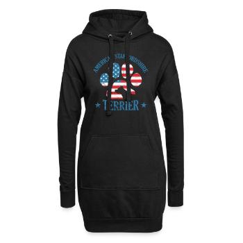 Staffordshire Terrier Pfote in USA Flagge - Hoodie-Kleid - Schwarz - Vorne