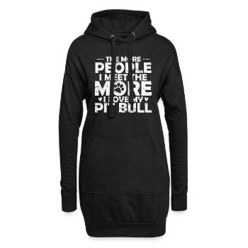 Moins de gens Plus de pit-bulls Chien Amour - Sweat-shirt à capuche long Femme - noir - Devant