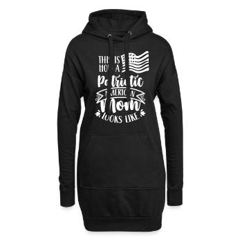 Voici à quoi ressemble une mère américaine patriotique aux États-Unis - Sweat-shirt à capuche long Femme - noir - Devant
