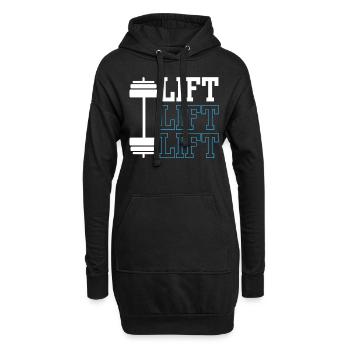 Lift Workout Gewichtheber Gym Gewichtheben - Hoodie-Kleid - Schwarz - Vorne