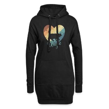 Wegie Cat Norwegian Forest Cat Pet - Hoodie Dress - black - Front