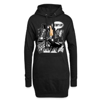 Klavier Keyboard Musikspieler Musiker Pianist - Hoodie-Kleid - Schwarz - Vorne