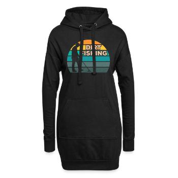 Dirt Fishing Metal Detecting Metalldetektion - Hoodie-Kleid - Schwarz - Vorne