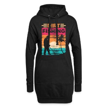 Dirt Fishing Metal Detecting Metalldetektion - Hoodie-Kleid - Schwarz - Vorne