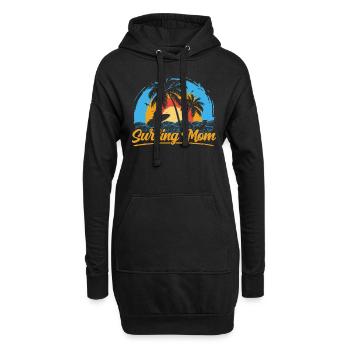 Surfing Mom Planche de surf Surfing Surfer - Sweat-shirt à capuche long Femme - noir - Devant