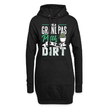 De vrais grands-pères jouant au jardinage dans la terre - Sweat-shirt à capuche long Femme - noir - Devant