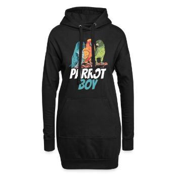 Papageienjunge Papagei Junge Papageien Tier Süß - Hoodie-Kleid - Schwarz - Vorne