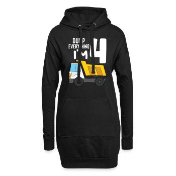 Dump Truck 4th Birthday Dump Everything I'm 4 - Hoodie-Kleid - Schwarz - Vorne