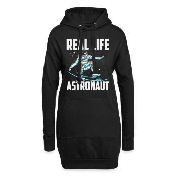 Real Life Astronaut Weltraum Astronomie Rakete - Hoodie-Kleid - Schwarz - Vorne