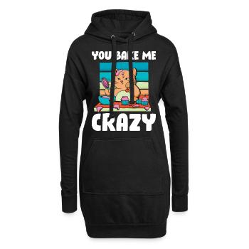 You Bake Me Crazy Baking Gift - Sweat-shirt à capuche long Femme - noir - Devant