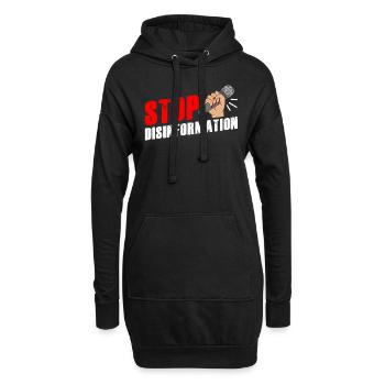 Halte à la désinformation Journalisme Liberté de la presse - Sweat-shirt à capuche long Femme - noir - Devant