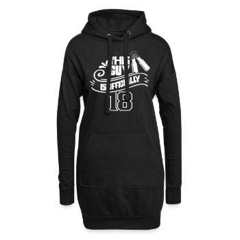 Ce gars a officiellement 18 ans dix-huit ans - Sweat-shirt à capuche long Femme - noir - Devant