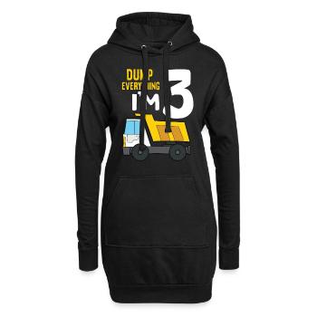 Dump Everything I'm 3 Birthday Construction 3rd - Hoodie-Kleid - Schwarz - Vorne