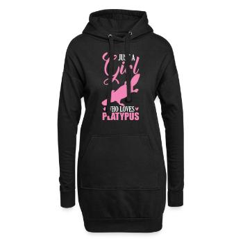 Just a Girl who loves Platypus Schnabeltier - Hoodie-Kleid - Schwarz - Vorne