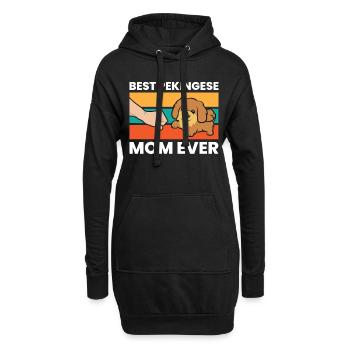 Best Pekingese Mom Ever - Hoodie-Kleid - Schwarz - Vorne