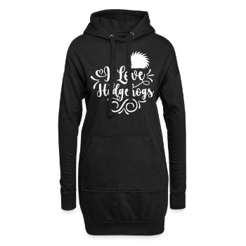 J’adore les dictons mignons d’animaux de compagnie hérisson - Sweat-shirt à capuche long Femme - noir - Devant