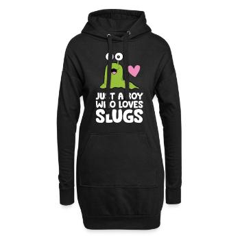 Nur ein Junge, der Schnecken liebt - Hoodie-Kleid - Schwarz - Vorne