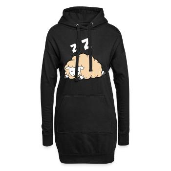 Funny Lamb Famer Lazy Sleeping Sheep - Hoodie-Kleid - Schwarz - Vorne