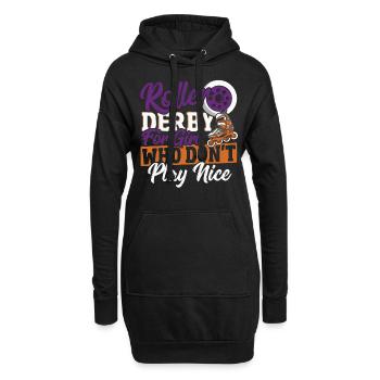 Roller Skating Roller Derby Roller Skating Roller Roller - Sweat-shirt à capuche long Femme - noir - Devant
