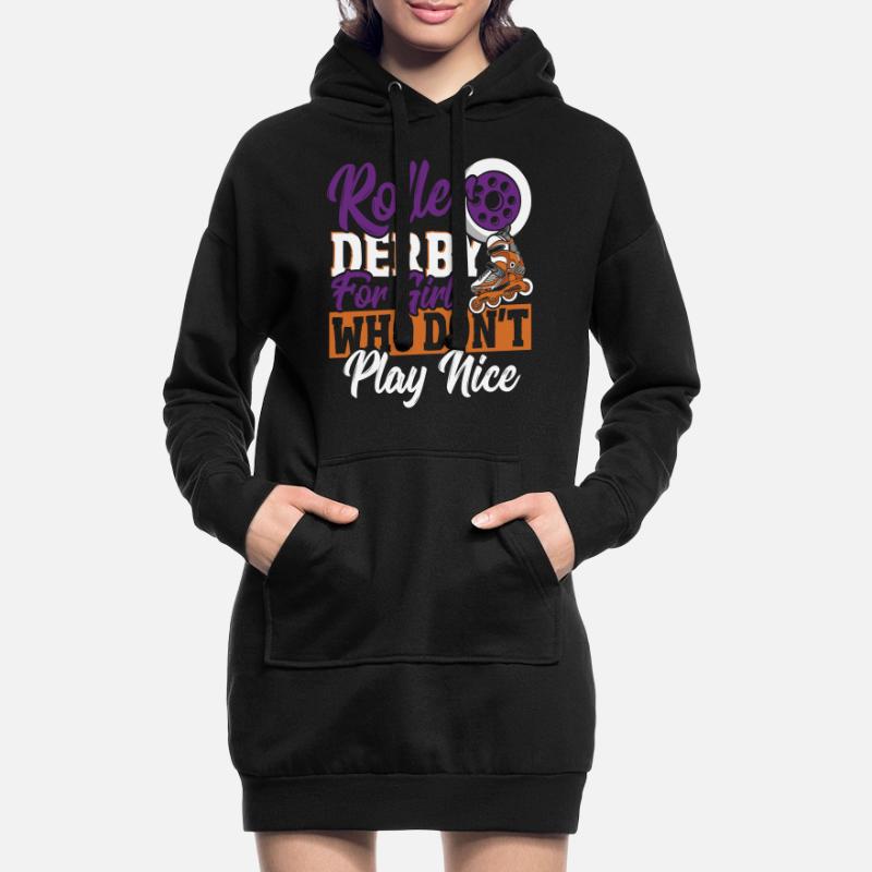 Roller Skating Roller Derby Roller Skating Roller Roller Sweat-shirt à capuche long Femme