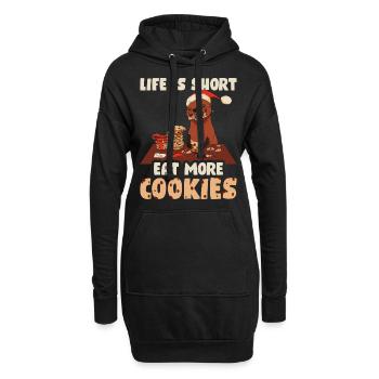 La vie est courte Mangez plus de biscuits Cookie Gift - Sweat-shirt à capuche long Femme - noir - Devant