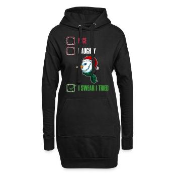I Swear I Tried Naughty or Cute Gift - Hoodie Dress - black - Front