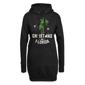Noël en Floride Deck La famille Palm Trees - Sweat-shirt à capuche long Femme - noir - Devant