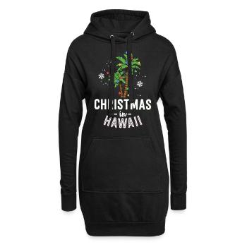 Weihnachten in Hawaii Deck Die Palmen Familie - Hoodie-Kleid - Schwarz - Vorne