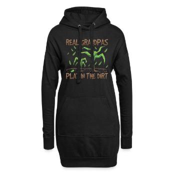 De vrais grands-pères jouant au jardinage dans la terre - Sweat-shirt à capuche long Femme - noir - Devant
