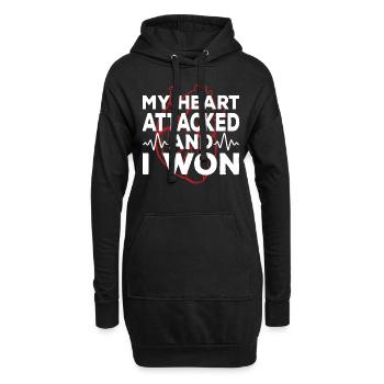 Mein Herz Hat Angegriffen Und Ich Habe Gewonnen - Hoodie-Kleid - Schwarz - Vorne