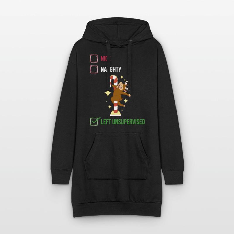 Left Unsupervised Unartig oder nett Geschenk Hoodie-Kleid