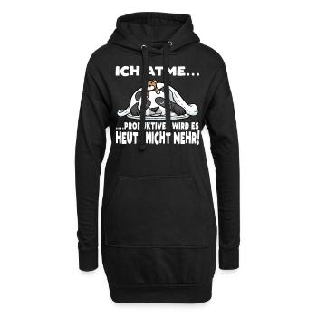 Schlafender Panda Mit Plüschtier Schlaf - Hoodie-Kleid - Schwarz - Vorne