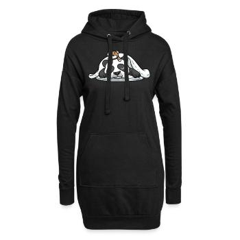 Lustiger Schlafender Panda Mit Schlafendem - Hoodie-Kleid - Schwarz - Vorne