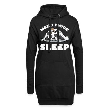 Besoin de plus de sommeil Panda Dormir avec un jouet en peluche - Sweat-shirt à capuche long Femme - noir - Devant