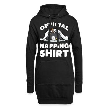 Chemise officielle Nap Penguin endormi - Sweat-shirt à capuche long Femme - noir - Devant
