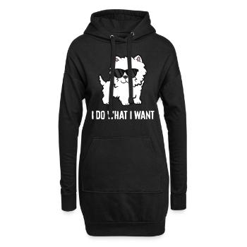 Je fais ce que je veux Westie Dog West Highland White - Sweat-shirt à capuche long Femme - noir - Devant