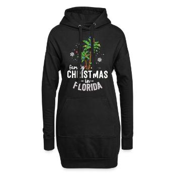 Familienweihnacht in Florida Palmen Weihnachten Strand - Hoodie-Kleid - Schwarz - Vorne