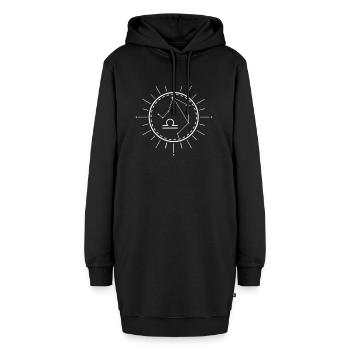 Sternzeichen Waage Libra Sternkonstellation - Hoodie-Kleid - Schwarz - Vorne