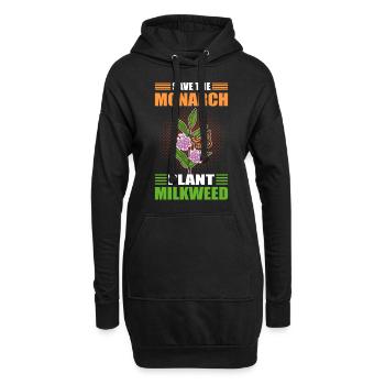 Papillons monarques Papillons Plantant Rau - Sweat-shirt à capuche long Femme - noir - Devant