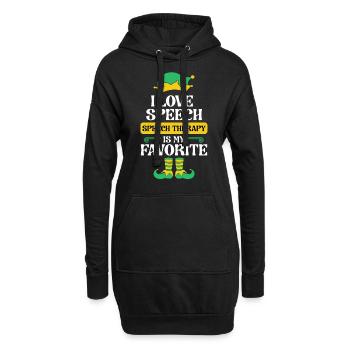Logopädie Elf Weihnachtsschule Therapeutin SLP - Hoodie-Kleid - Schwarz - Vorne