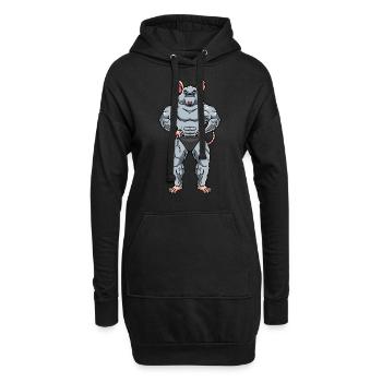 Rat Fitness Gym Motivation - Sweat-shirt à capuche long Femme - noir - Devant