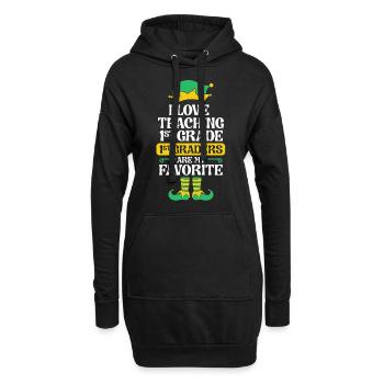 1. Klasse Lehrerin Elf Weihnachtsschulfest I - Hoodie-Kleid - Schwarz - Vorne