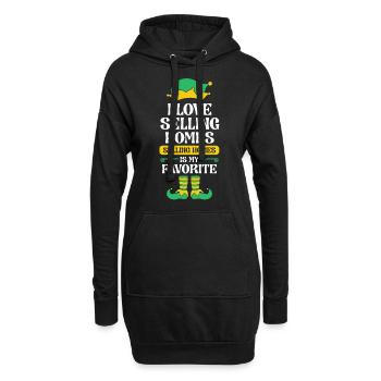 Agent immobilier Christmas Elf Team I Love - Sweat-shirt à capuche long Femme - noir - Devant