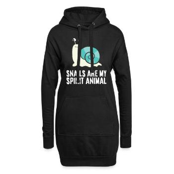 Schnecken sind mein Seelentier Kawaii Schnecke - Hoodie-Kleid - Schwarz - Vorne
